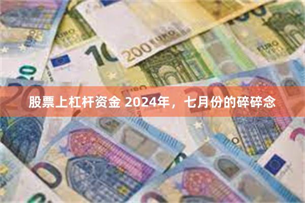 股票上杠杆资金 2024年，七月份的碎碎念